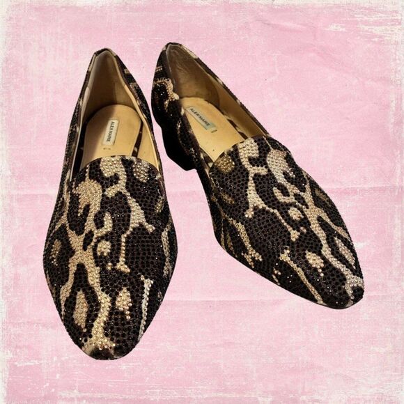 Alex Marie Shoes - Alex Marie Flats Size 8.5 Women’s Embellished Animal Print Slip-On
